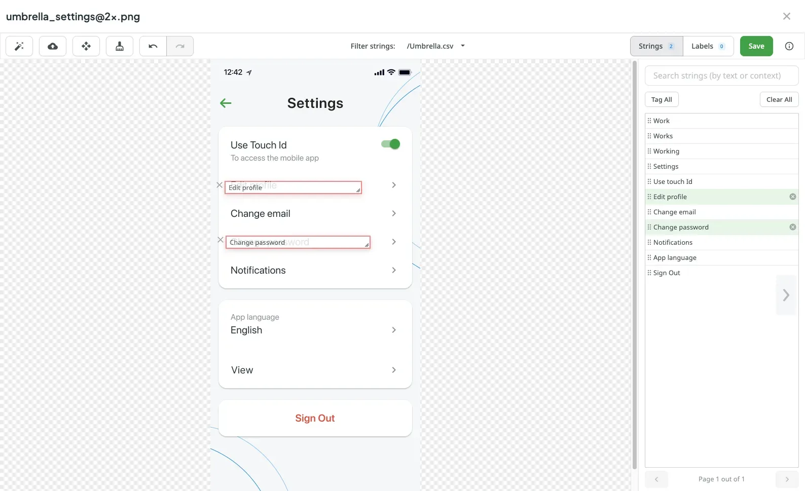 Screenshot tagging preview